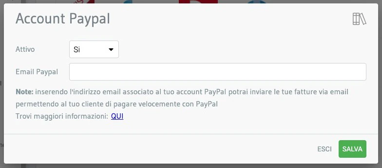 configurazione di PayPal